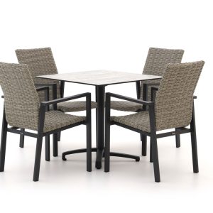 Manifesto Villongo/Canzo 80 cm Gartenmöbel-Set 5-teilig Stapelbar inklapbaar