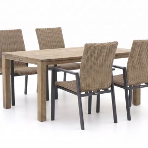Manifesto Villongo/ROUGH-S 160 cm Gartenmöbel-Set 5-teilig stapelbar