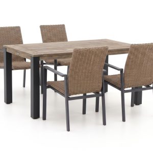 Manifesto Villongo/ROUGH-S 160 cm Gartenmöbel-Set 5-teilig stapelbar