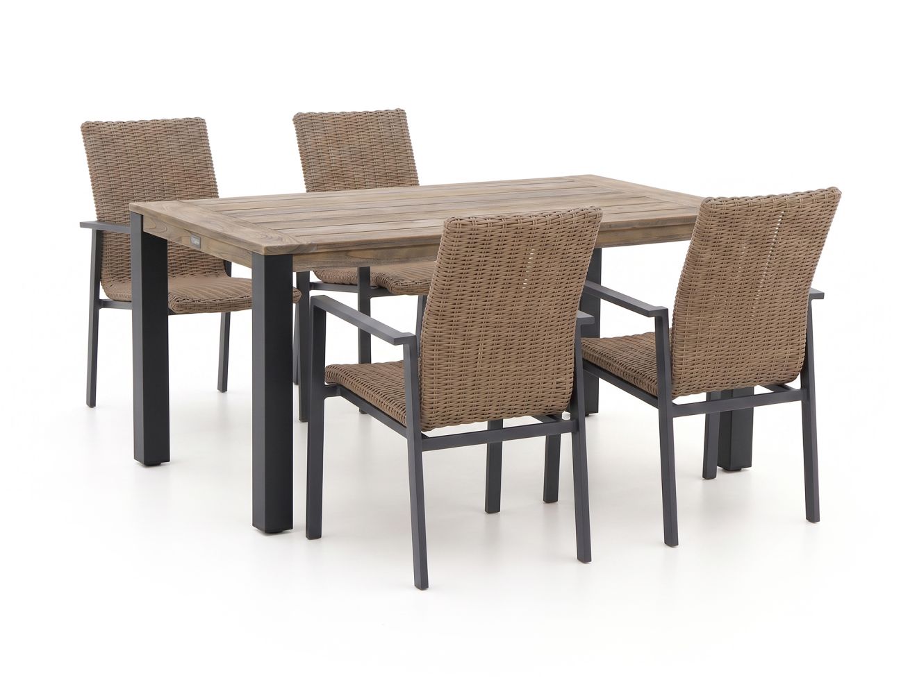 Manifesto Villongo/ROUGH-S 160 cm Gartenmöbel-Set 5-teilig stapelbar