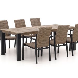 Manifesto Villongo/ROUGH-S 220 cm Gartenmöbel-Set 7-teilig stapelbar