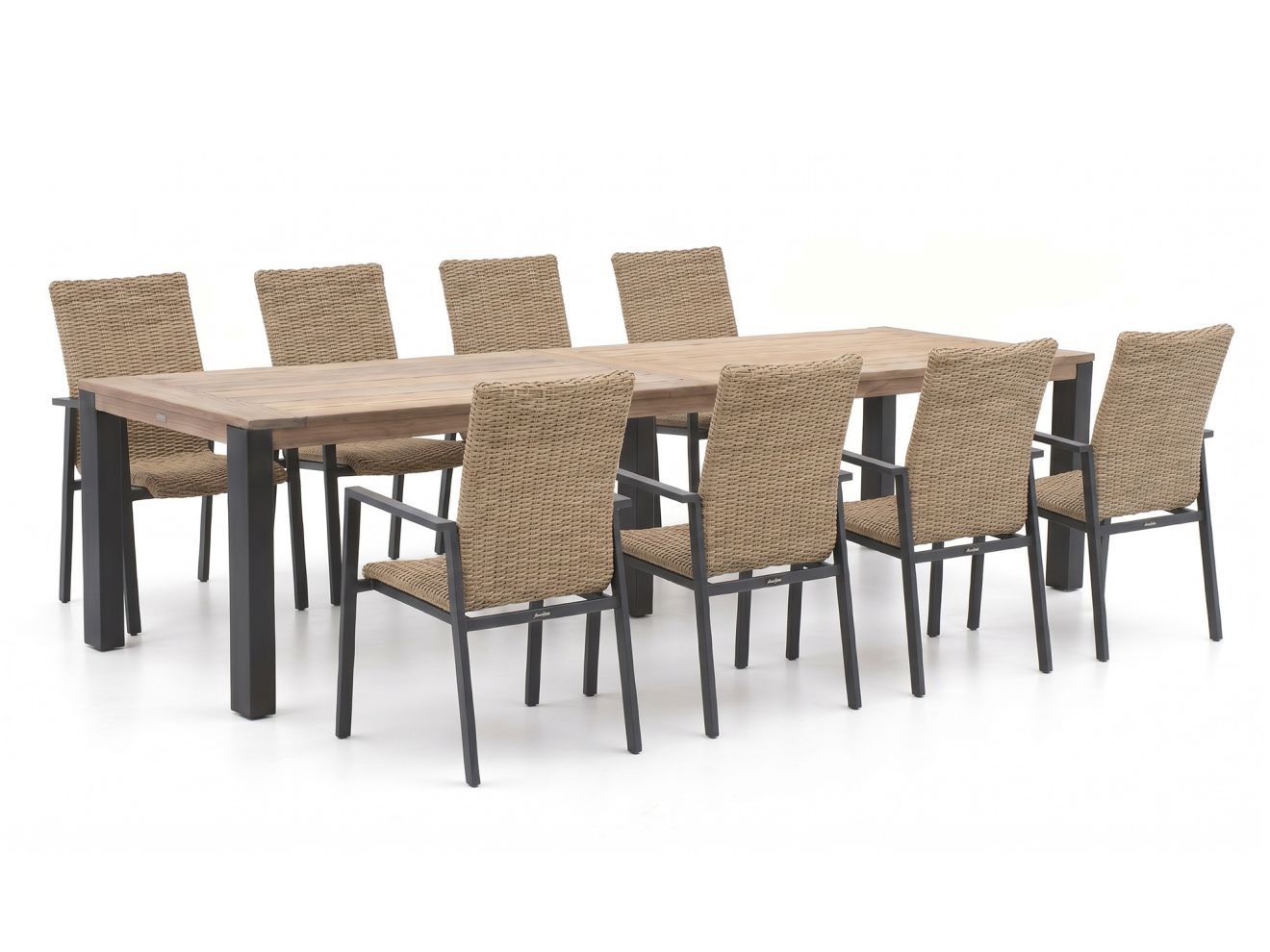 Manifesto Villongo/ROUGH-S 300 cm Gartenmöbel-Set 9-teilig stapelbar
