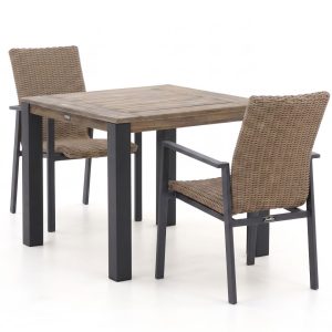 Manifesto Villongo/ROUGH-S 90 cm Gartenmöbel-Set 3-teilig stapelbar