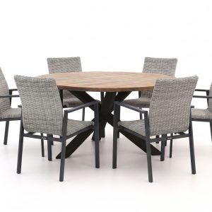 Manifesto Villongo/ROUGH-Y ø 150 cm Gartenmöbel-Set 7-teilig stapelbar