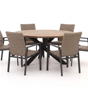 Manifesto Villongo/ROUGH-Y ø 150 cm Gartenmöbel-Set 7-teilig stapelbar