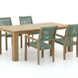 ROUGH Batang/ROUGH-X 200 cm Gartenmöbel-Set 5-teilig stapelbar