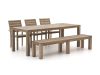 ROUGH-S 220 cm Gartenmöbel-Set mit Bank 5-teilig stapelbar
