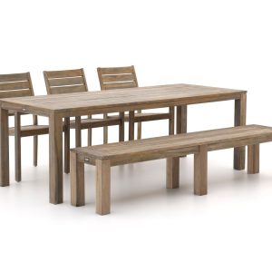 ROUGH-S 220 cm Gartenmöbel-Set mit Bank 5-teilig stapelbar