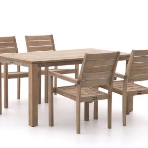 ROUGH-S Gartenmöbel-Set 160 cm 5-teilig stapelbar
