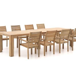 ROUGH-S/ROUGH-X 320 cm Gartenmöbel-Set 9-teilig stapelbar
