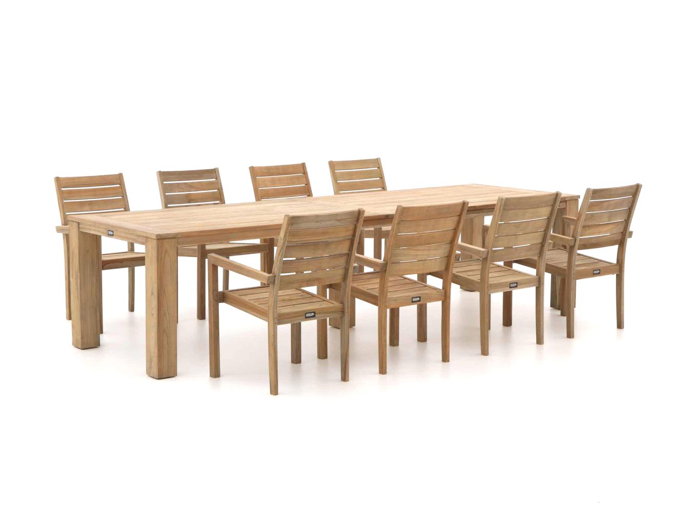 ROUGH-S/ROUGH-X 320 cm Gartenmöbel-Set 9-teilig stapelbar