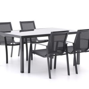 R&S Design Altea/Caluso 160 cm Gartenmöbel-Set 5-teilig stapelbar