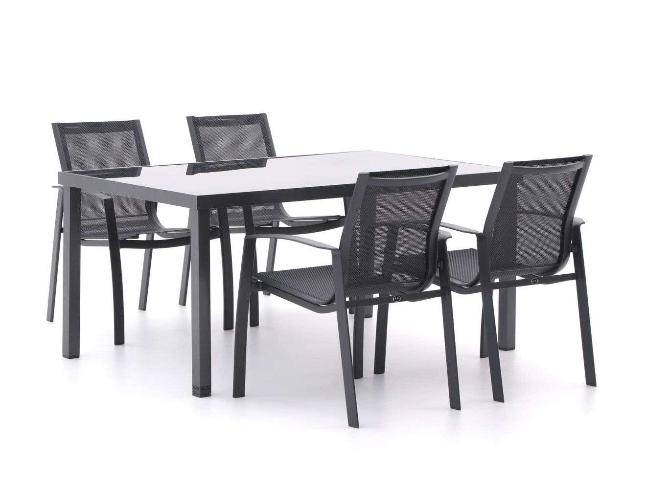 R&S Design Altea/Caluso 160 cm Gartenmöbel-Set 5-teilig stapelbar