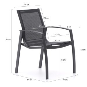 R&S Design Altea/Sestino 160 cm Gartenmöbel-Set 5-teilig stapelbar