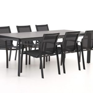 R&S Design Altea/Sestino 220 cm Gartenmöbel-Set 7-teilig stapelbar