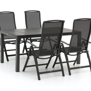 R&S Design Capri/Fidenza 160 cm Gartenmöbel-Set 5-teilig verstellbar