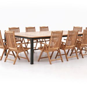 Sunyard Veronica/Linosa 240x160 cm Gartenmöbel-Set 11-teilig verstellbar