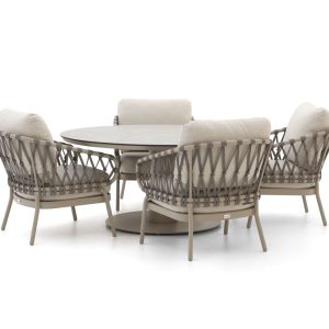 Tierra Outdoor Natal/Moreno ø 150 cm Low Dining Gartenmöbel-Set 5-teilig