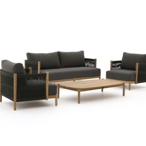 Zavelli Convivia Sessel-Sofa Lounge-Set 4-teilig 4-Sitzer