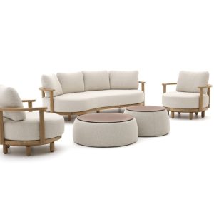 Zavelli Soffice Sessel-Sofa Lounge-Set 7-teilig drehbar 5-Sitzer