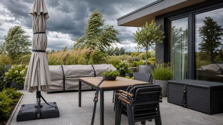 Gartenmöbel bei Sturm sichern: Stühle, Tische, Lounge und Sonnenschirm richtig schützen