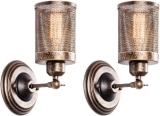 Industrie Wandleuchte 2 Pack, LULING Steampunk Metallnetz Lampenschirm